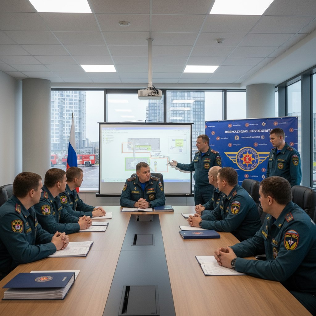 Совещание сотрудников МЧС России по вопросам применения стандартов организаций в области пожарной безопасности.